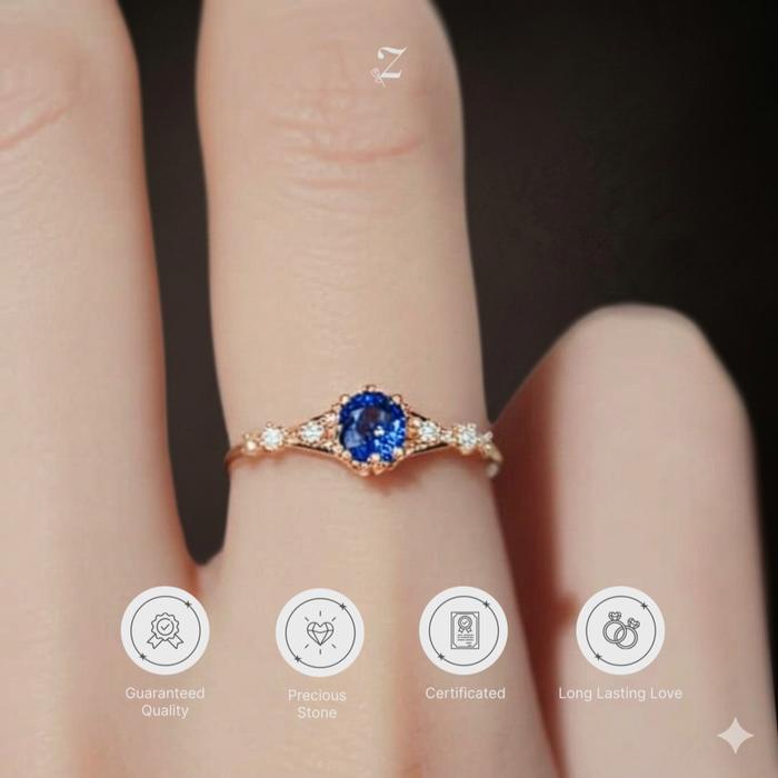 (SPECIAL LIVE) - Montana Yogo Sapphire Copper Ring Crystal Cincin