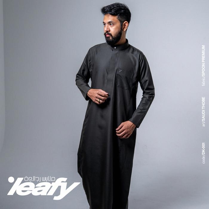 New Gamis Leafy DK-001 | Gamis Pria Lengan Panjang | bahan lembut | Bahan Spoon | Thobe | Jubah Pria