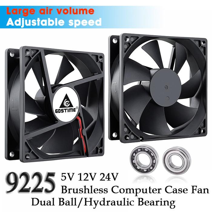 Gdstime DC 5V 12V 24V 48V 90mm Computer Cooler Fan 92x25MM PC Case CPU Brushless Cooling Fan Hydraul