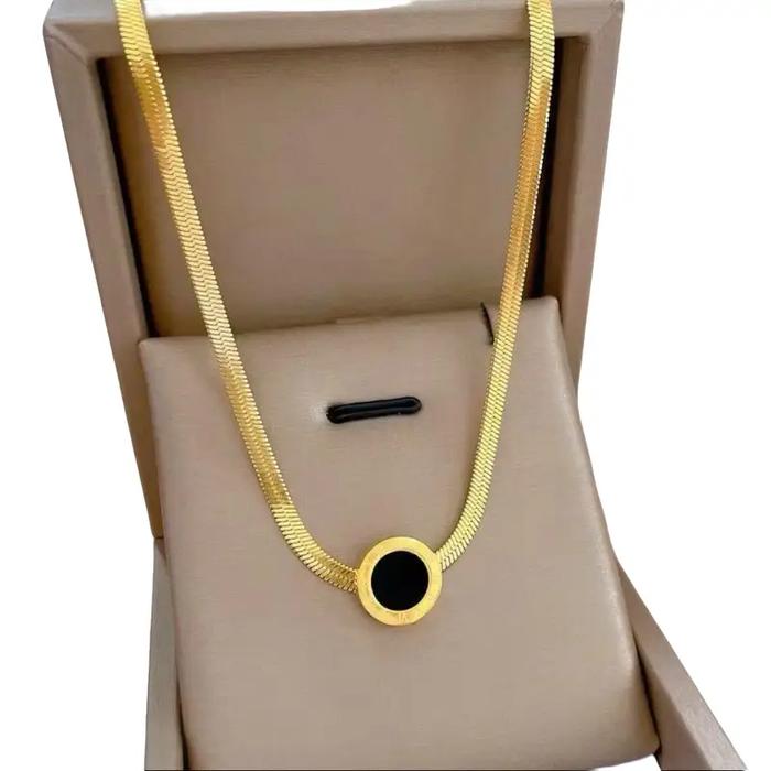 Kalung Titanium kalung wanita angka romawi