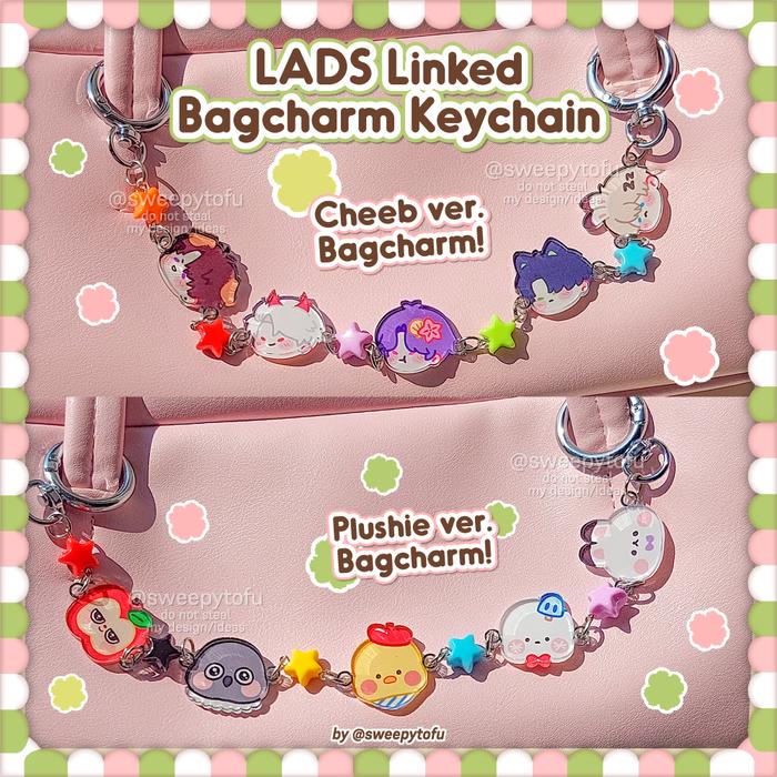 Lads Linked Bag Charm Keychain Dekor Tas/Totebag Love And Deepspace Caleb Zayne Sylus Rafayel Xavier