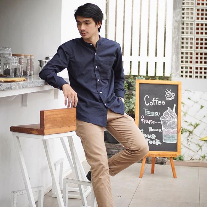 Dayman - Matoon "Kemeja Muslim Premium" Easy Iron Slimfit Navy Terbaru !!!