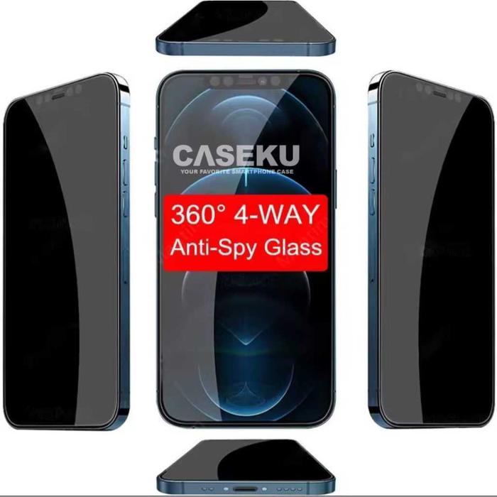 Tempered Glass 360 Anti Privacy Spy Glossy Antigores IPhone 12 Pro Max Iphone 12 Pro Iphone 12 - Cas