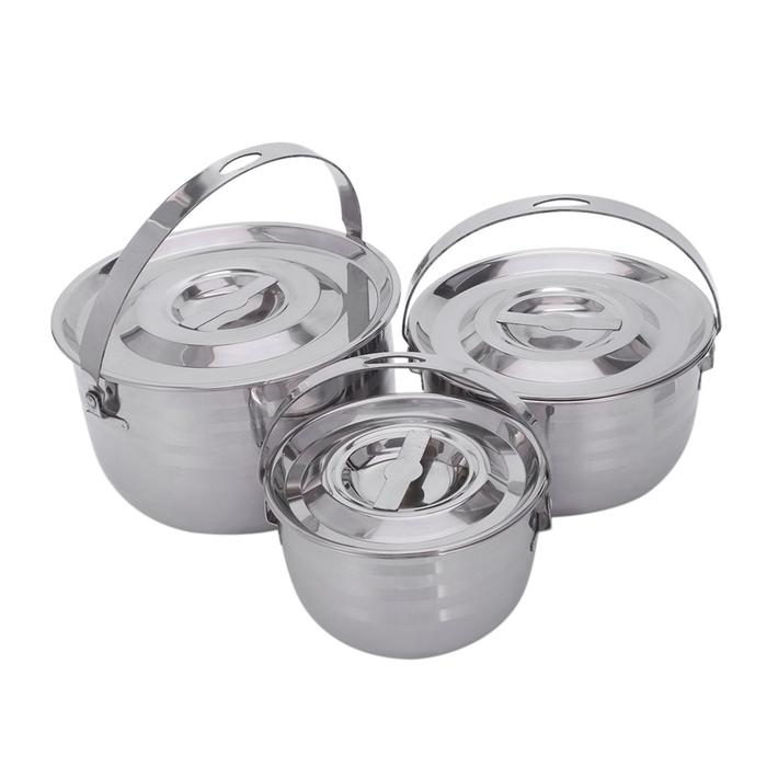 Camping Cookware Set Stainless Steel Compact Campfire Cooking Pots