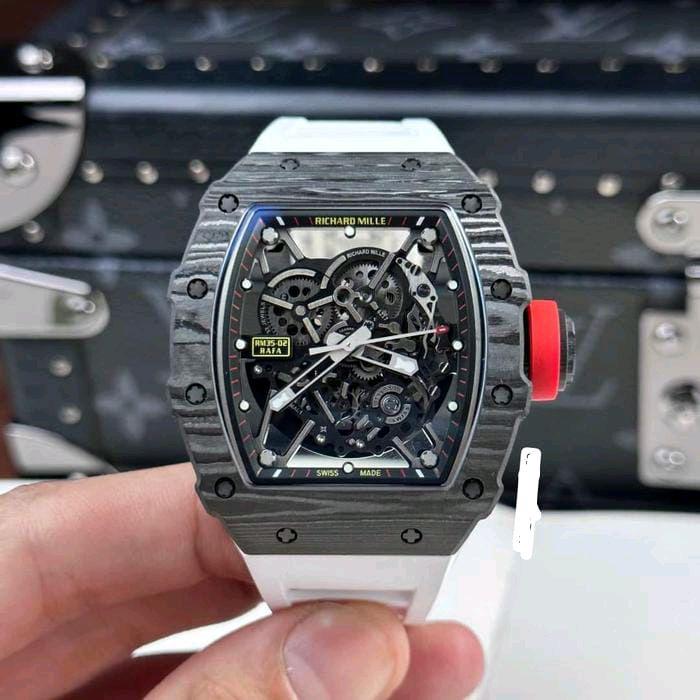 Jam Tangan lRichard Mille RM35-02 Rafa Swiss Automatic Carbon Dial White 44mm