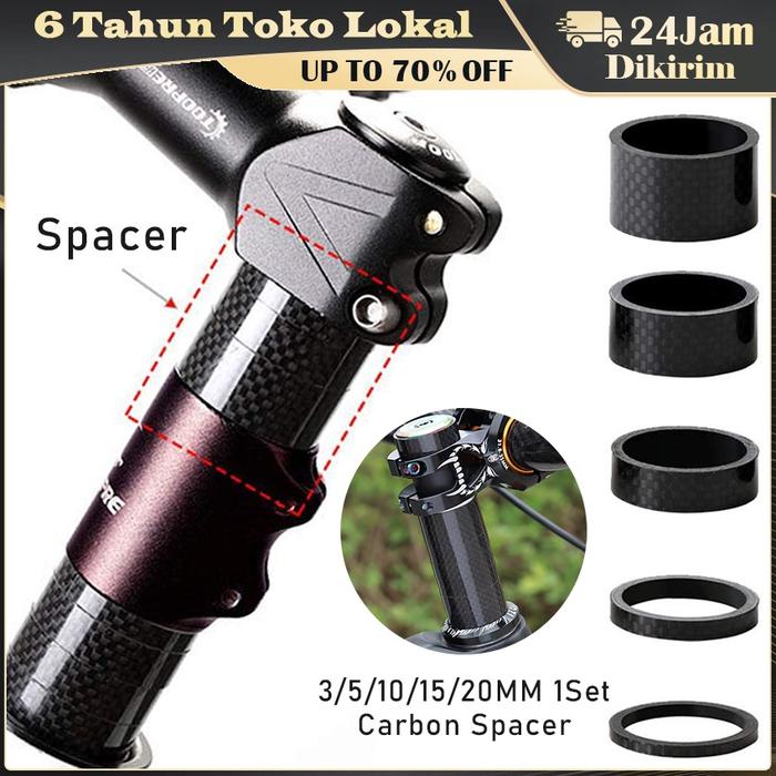 1 Set Carbon Spacer / Ring Spacer Fork headset Carbon / Spacer Sepeda Headset Stem Carbon