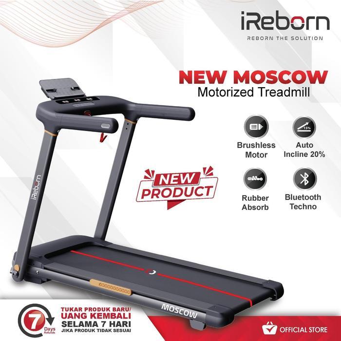Treadmill Elektrik iReborn Moscow M1 - Hitam Sporty, 2.5HP Peak