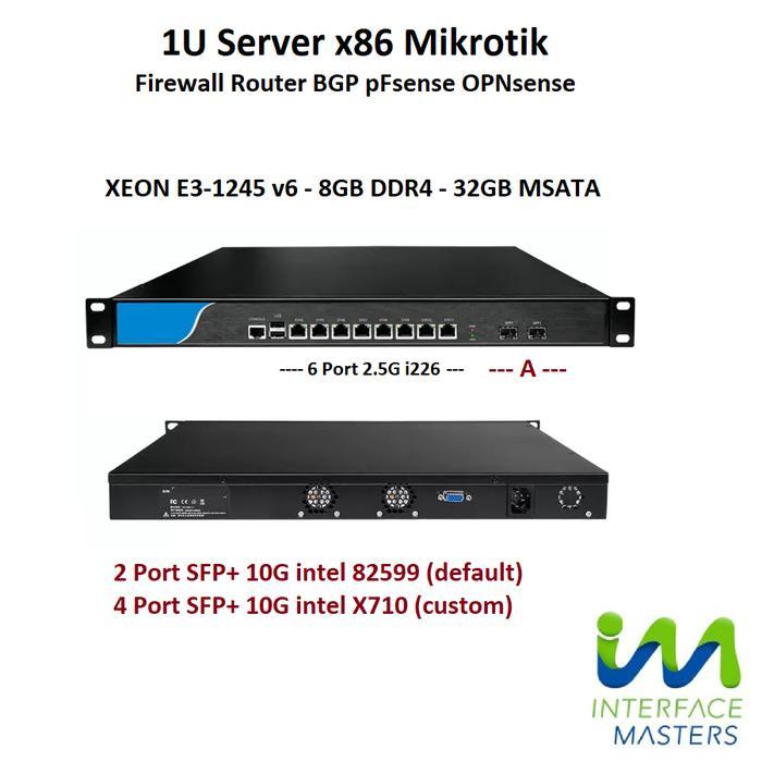 1U Firewall Server Router Mikrotik x86 pfsense Intel i7 sfp+ 10G 40G
