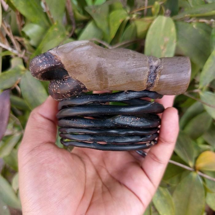 gelang akar bahar hitam bonggol jumbo lilit 6