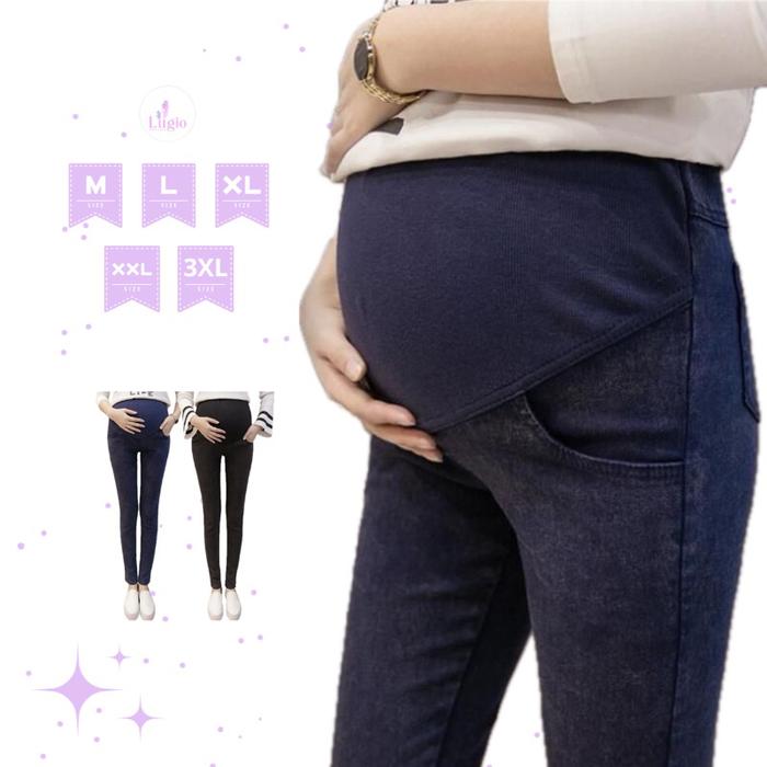 [Lg308 - Lugio ] Celana Hamil Jeans | Celana Ibu Hamil | Celana Bumil  Strecth Import Terbaru !!!
