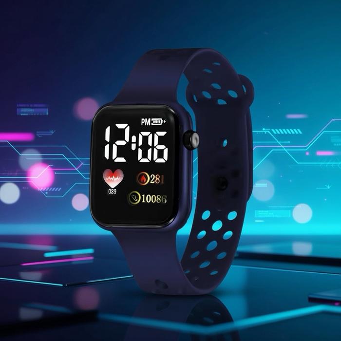 TERBARU Jam Tangan LED Digital Jam Tangan Karet LED Kotak Kecil Cinta Jam Tangan Anak Cowok Cewek Di