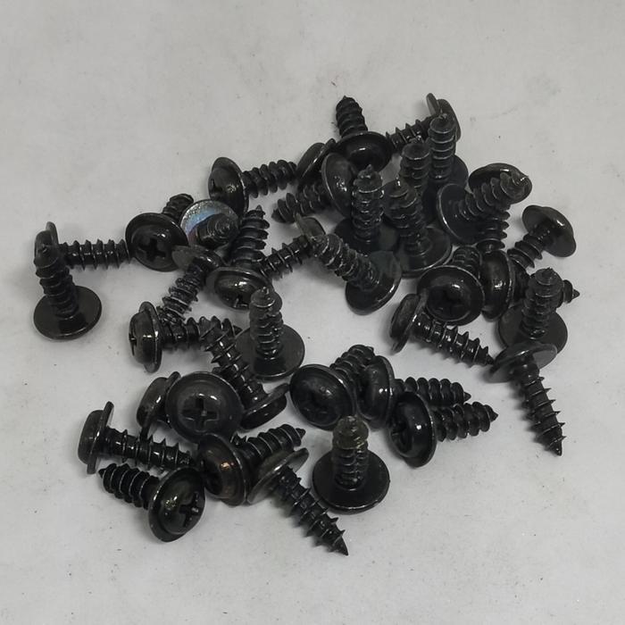 PREMIUM Baut cacing M5x15 lancip hitam original
