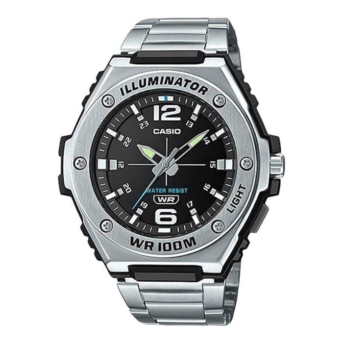 Jam Tangan Pria Casio General MWA-100HD-1AVDF MWA100 MWA-100H Illuminator Black Dial Stainless Steel