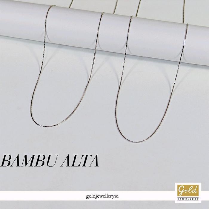 Kalung emas Putih kadar 750 17k model bambu alta