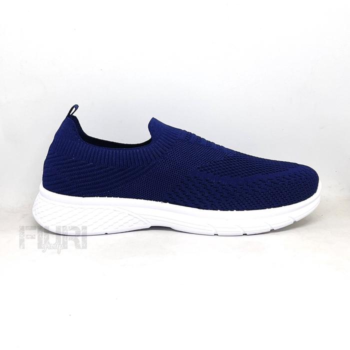 Tergacor FIURI - NEW ERA - WINNER 39-43 BIRU NAVY - SEPATU SNEAKERS SLIP ON PRIA - SEPATU KNIT RAJUT