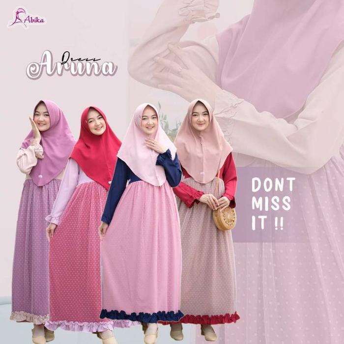 Gamis couple ibu dan anak / Aruna gamis anak by Abika / Gamis tile couple set hijab Mom Dress Muslim