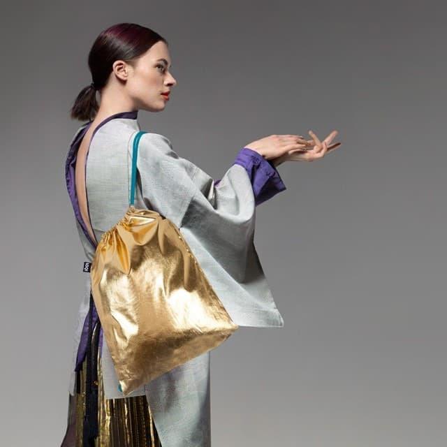 Clearance - Loqi Backpack / Tas Ransel Serut Metallic Collection -Gratisongkir