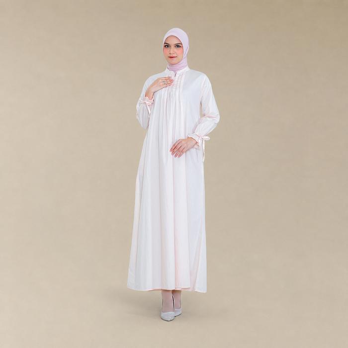 RILLEY-Gamis Rahma Wanita Kekinian Motif Zipper Depan Bahan Adem Poplin Polos