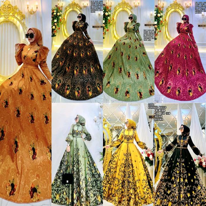 Ready Terbaru Gamis Bunga Scuba Premium Ory SHR Kancing Muslim