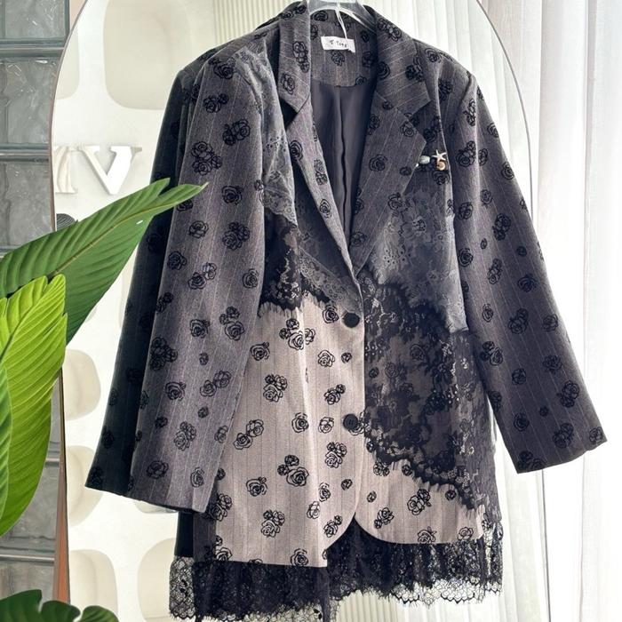 Vivorie Premium AT 3729 BERLENGAN blazer bunga