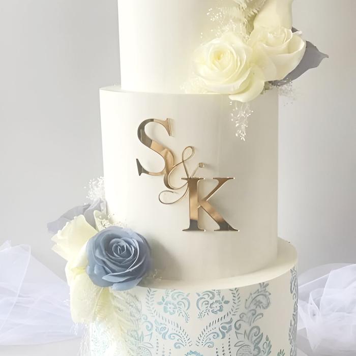 Custom Wedding Cake Topper Acrylic Cake Topper Personalized Initial Cake Topper Decorations with Wed