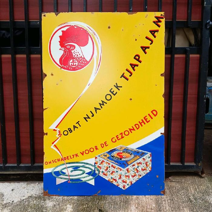 iklan enamel antik dunlop rep jadul obat njamoek tjap ajam produksi baru kesan lama