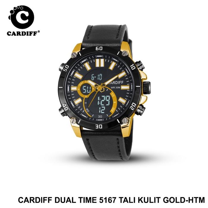 Jam Cardiff Original (Bisa COD) Jam Analog-Digital Kulit