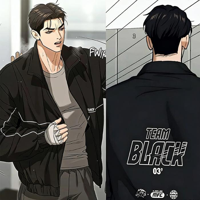 GTY Jaket Team Black Manhwa Jinx Joo Jaekyung Bahan GN RINJANI Furing Kain Pelapis Bagian Dalam Jake