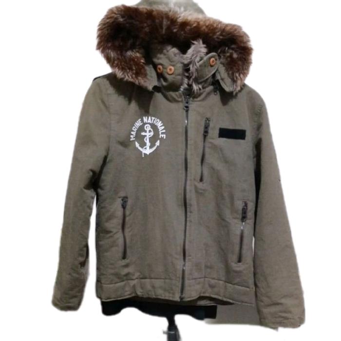 Jacket canvas snow army super tebal HOUSTON INC second Original size M ld 105cm Pjg 62cm hoodie bisa