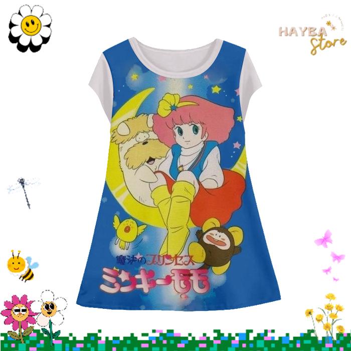 Dress Anak Perempuan Minky Momo v2 Tunik Anak Wanita Anime Magical Princess Minky Momo 3D Printing U