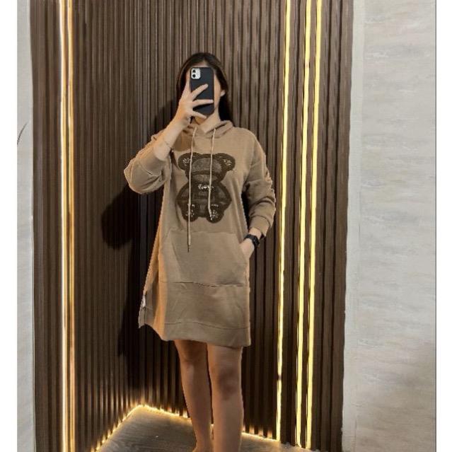 Hoodie Dress Pattern Bear - Hoodie Dress Motif