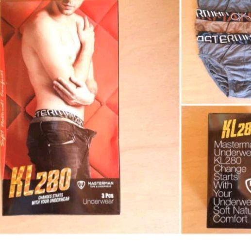 Masterman KL280 Underwear Pria 3 Pcs Nyaman dan Lembut dengan Desain yang Menarik