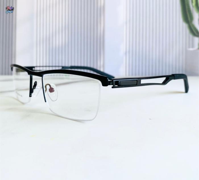 Kacamata Pria Half Frame Sporty Mewah Elegan Ringan Ada Nosepad Cocok Untuk Wajah Kecil Dan Sedang B