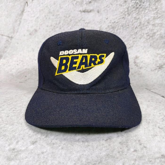 90s Doosan Bears - Embroidered Logo Navy Korean Baseball Cap