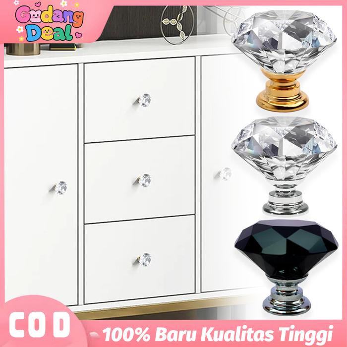 Knob Crystal Tarikan Laci Kristal Kenop Laci Lemari Tarikan Pintu Lemari Handel Lemari Knop Laci