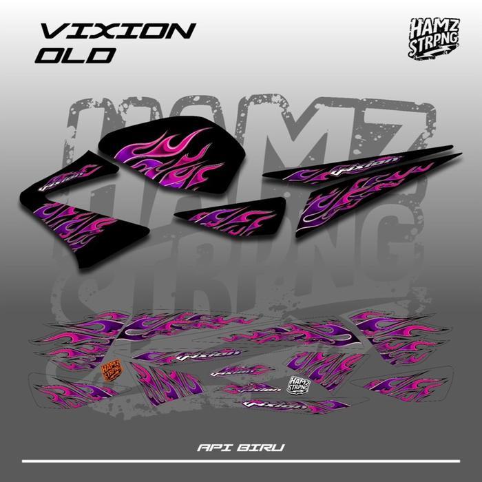 Striping Transparan Vixion Old Api Membara Warna Desain OSEAN