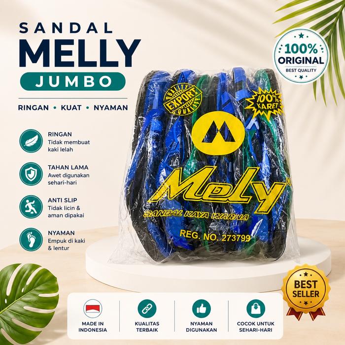Grosir Isi 6 Pasang Melly Jumbo Sandal Jepit Termurah