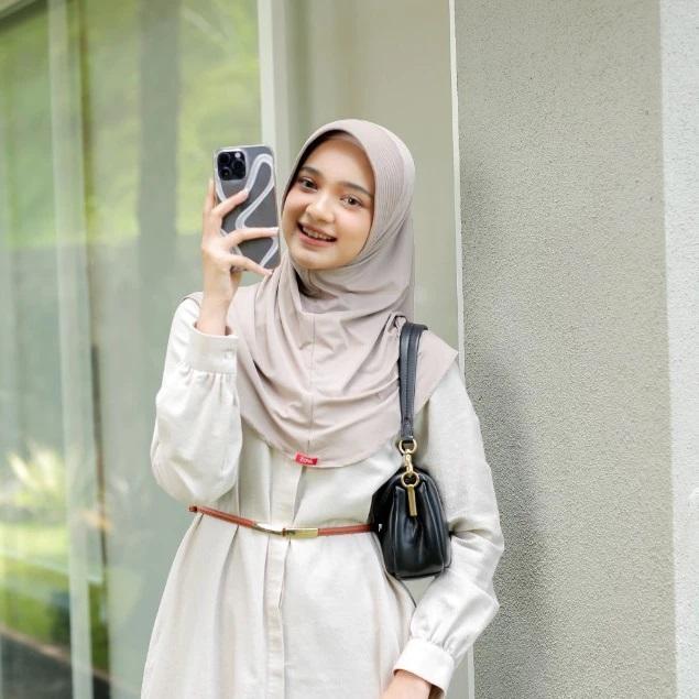 Zoya Bergo Marsha HL Casual Hitam Putih Coklat Polos Kerudung Anak Sekolah dan Dewasa Jilbab Sport H