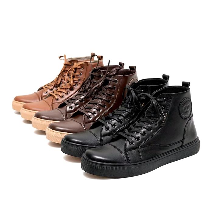 SNEAKERS PRIA BAHAN KULIT ASLI OC SAJIWA ODON CIBADUYUT SEPATU KASUAL FORMAL BRAND LOKAL INDONESIA U