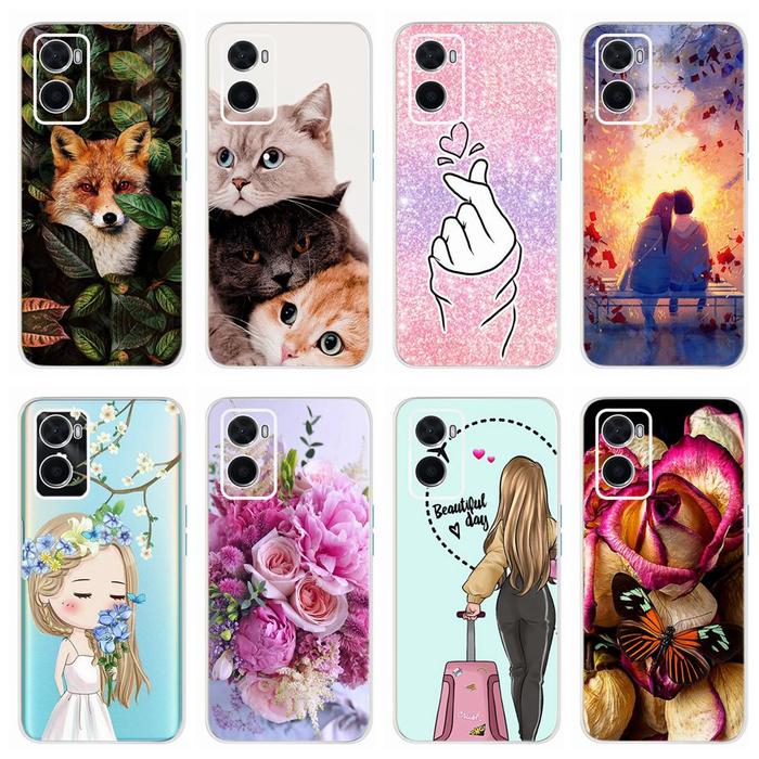 For Oppo A96 Case Oppo A36 A76 Cute Painted Cover Soft Silicone Phone