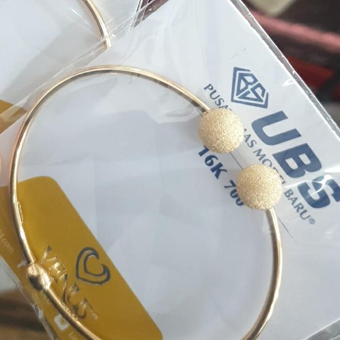 Gelang Bangle Oval Pentol Bola Pasir Gold Tinju Emas Asli 700 70% Ubs