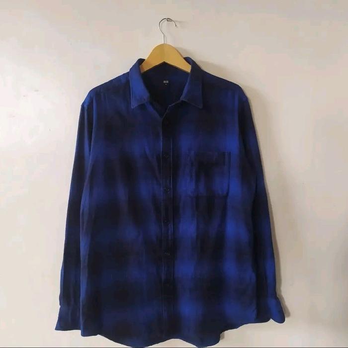 Kemeja veterano uniqlo biru