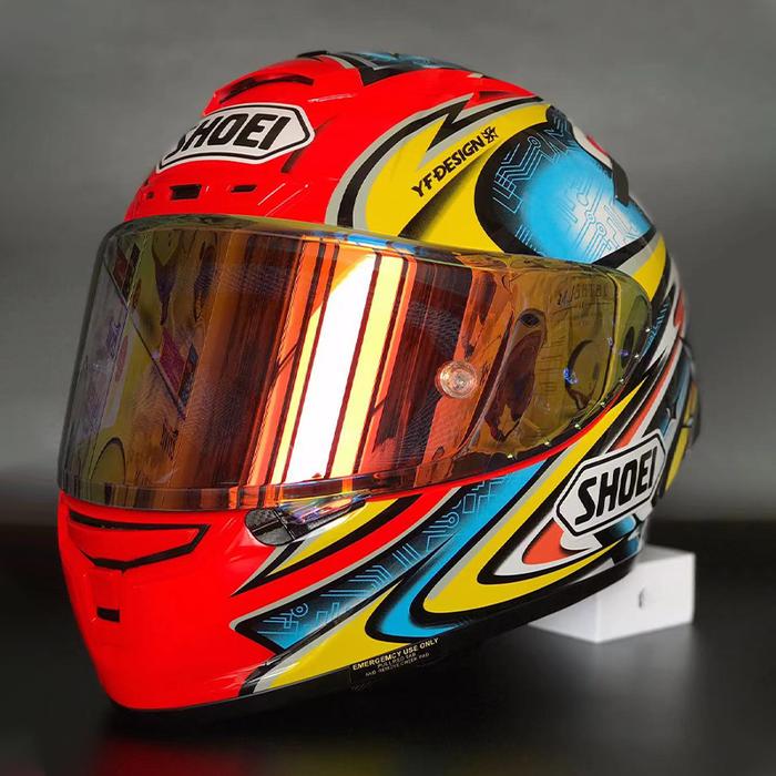 X-Fourteen Full Face Motorcycle Helmet X14 Red Kato Daijiro TC-1