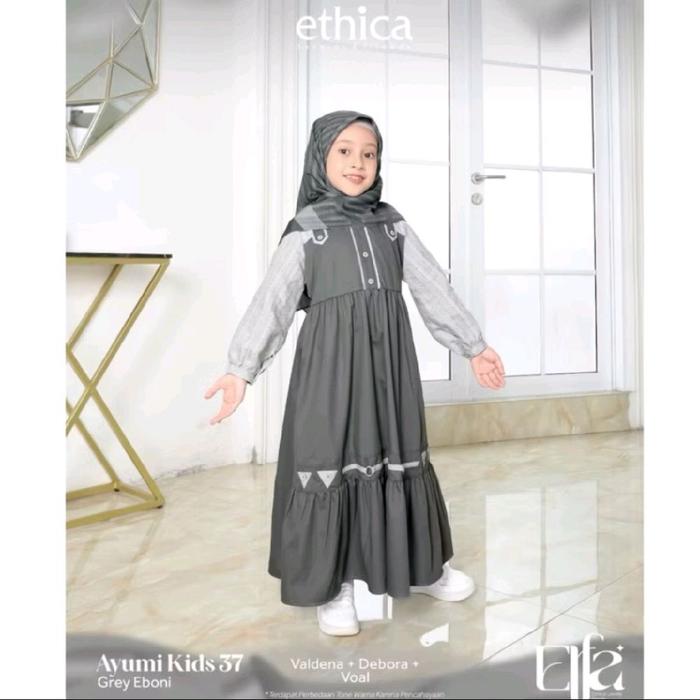 gamis ethica anak grey eboni