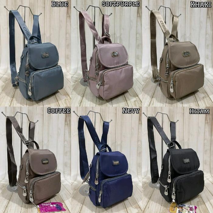 TAS WANITA ORI CHIBAO PARASUT 2in1 Ransel Selempang CB1890 5Sleting