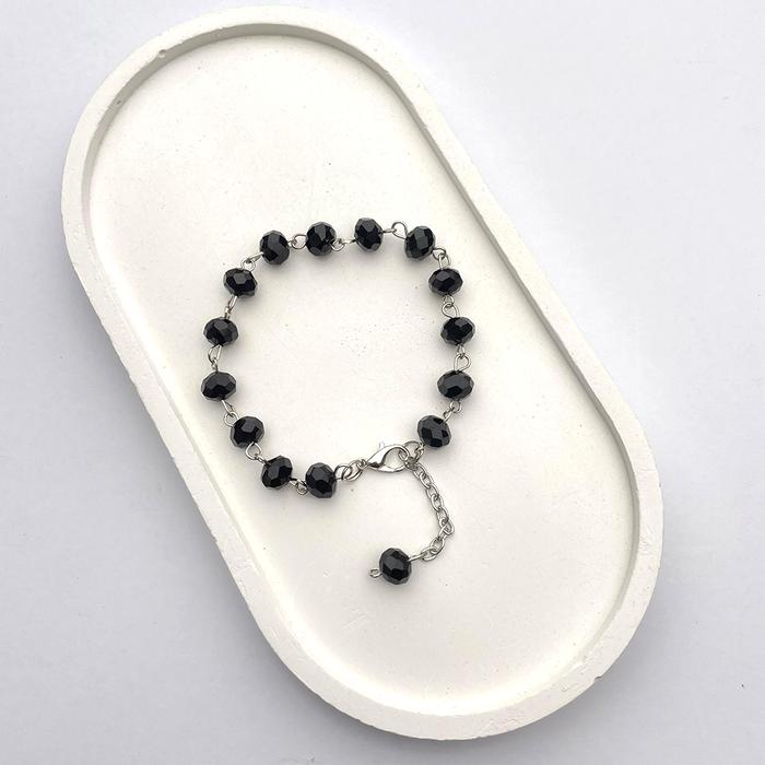 Gelang Wanita Kristal Ceko Adjustable Elegan Gelang Kristal Manis Manik - Manik Kecil Gadis Gelang W