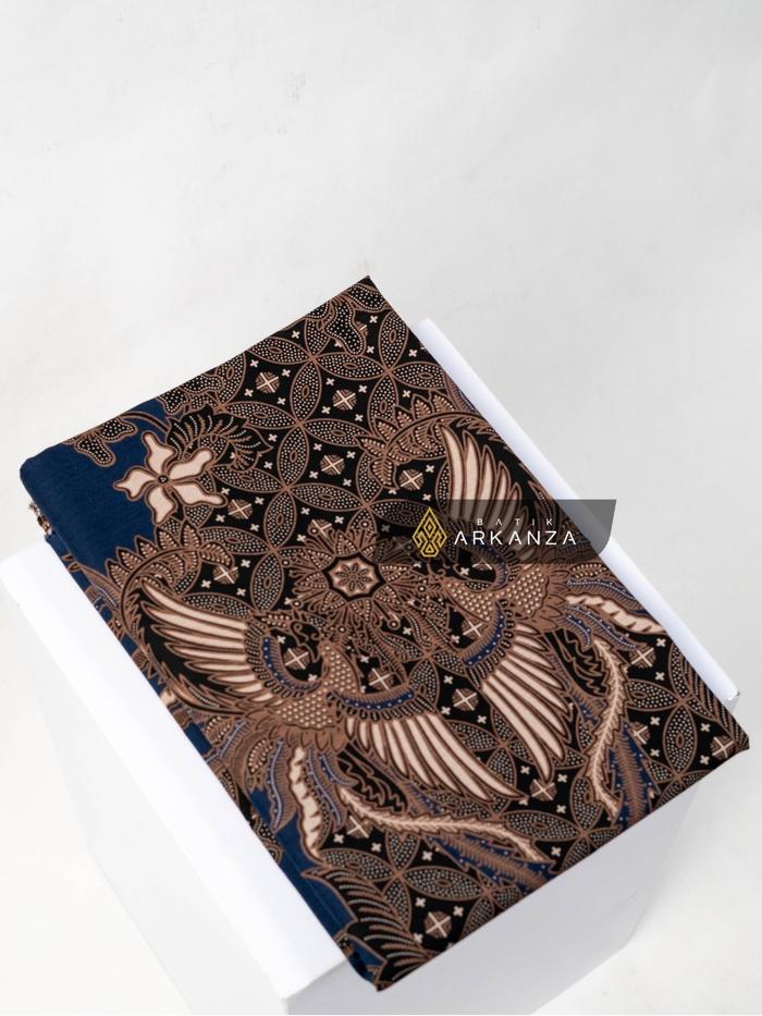 Kain Batik Arkanza Nareswara Navy Premium 2,4m - Best Seller, Wajib Koleksi, untuk Berbagai Busana, 