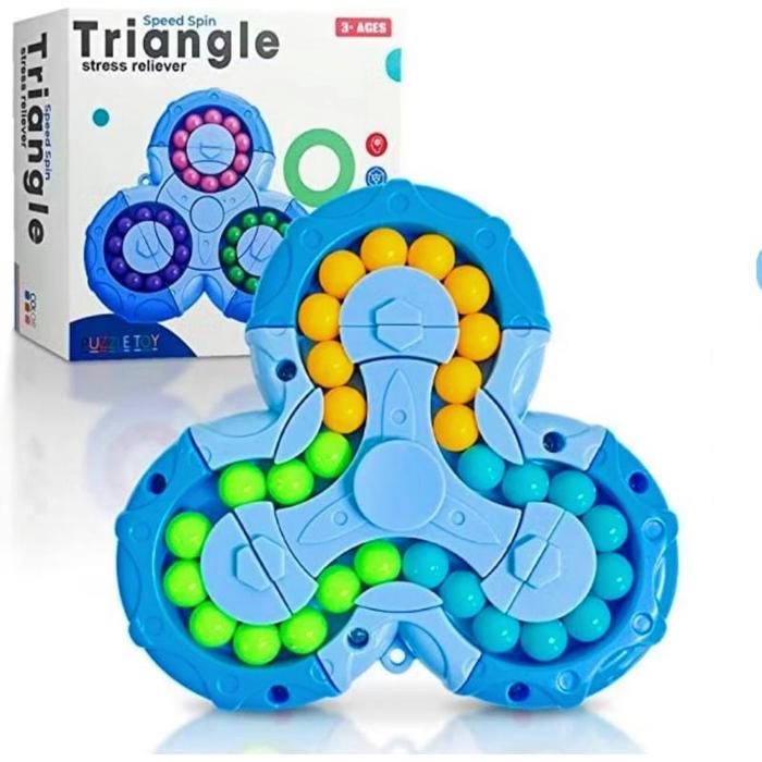 Mainan Rubik Kubus Triangle Stress Reliever Mainan Rotating Fidget Kreatifitas Speed Spin