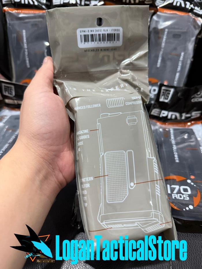 STOK TERBATAS !!!! MAG PTS EPM1-S 170RDS AEG MAG FOR AR / M4 BLACK AEG TERJANGKAU