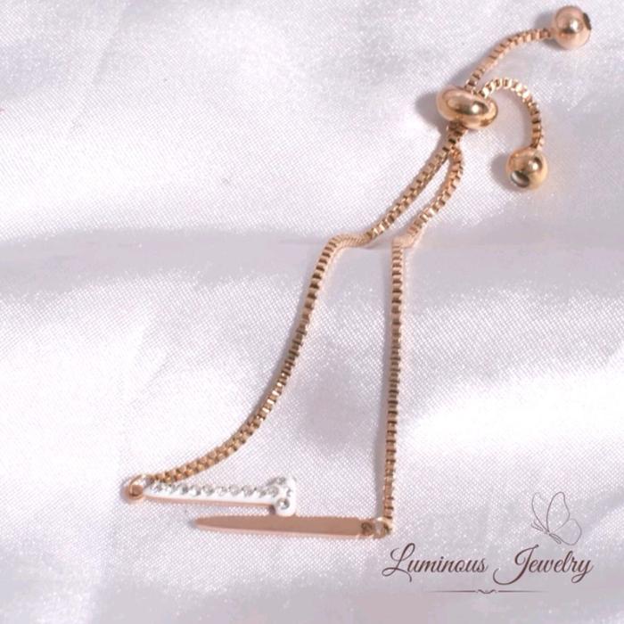 Gelang Serut Titanium Wanita Premium Fashion Anti karat Model Paku TG002